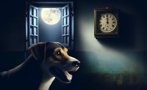 dog panting at night